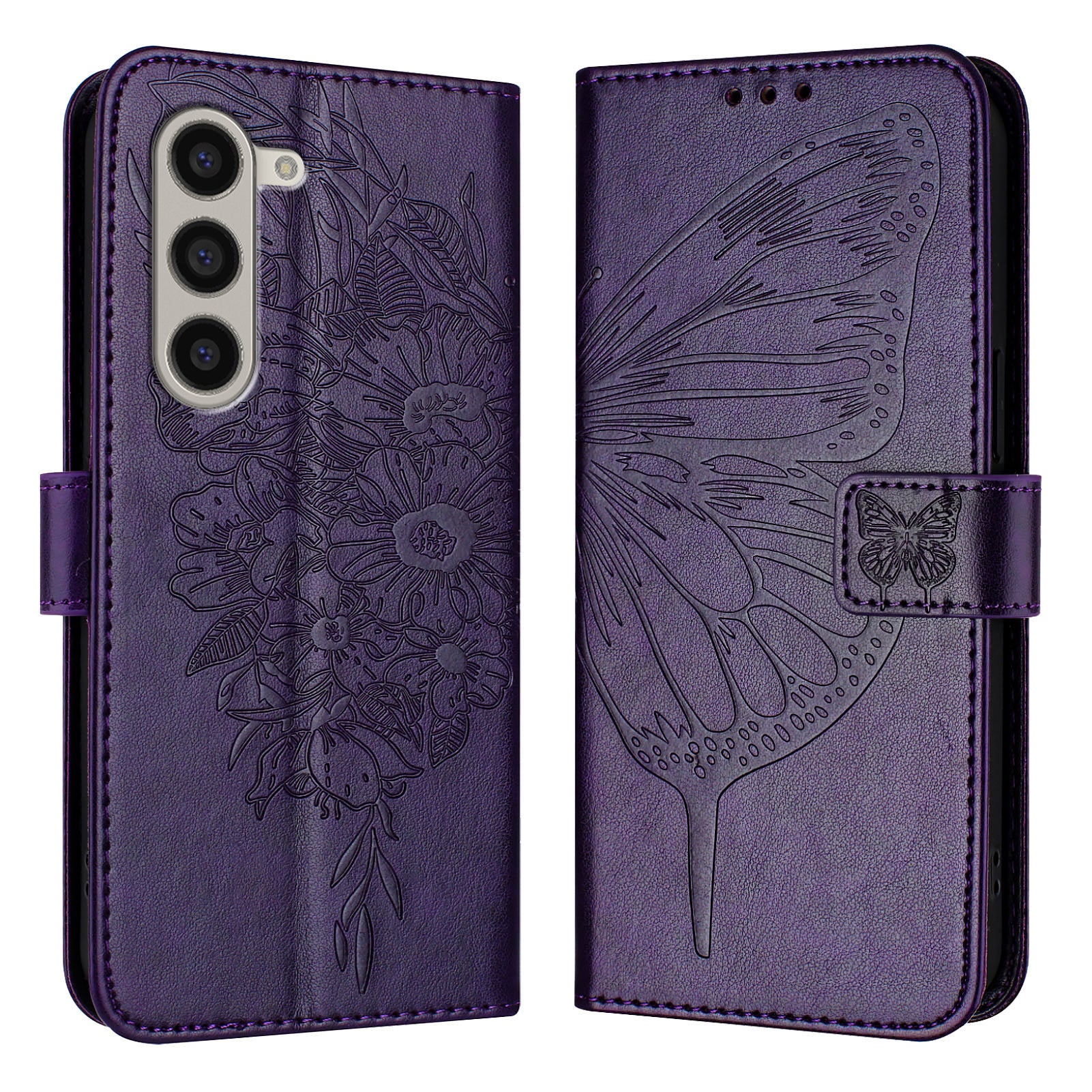 YB Imprinting Series-4 For Samsung Galaxy Z Fold6 5G Case Wallet Leather Phone Cover with Hand Strap - Dark Purple YB Imprinting Series-4 For Samsung Galaxy Z Fold6 5G Case Wallet Leather Phone Cover with Hand Strap - Dark Purple